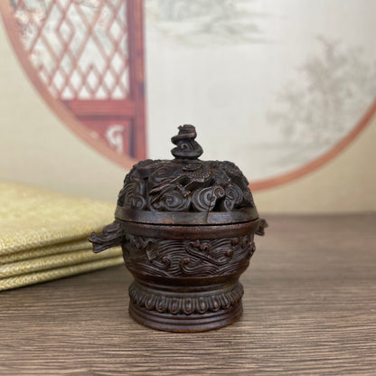 Exquisite Carved Incense Burner - Handcrafted, Rare Art Piece, Perfect Gift