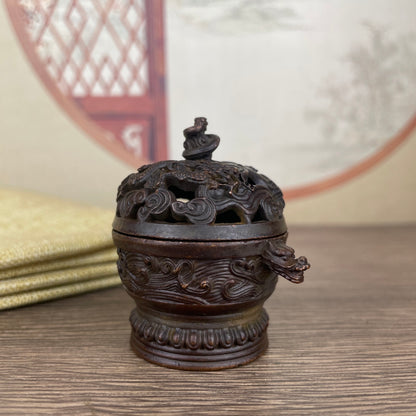 Exquisite Carved Incense Burner - Handcrafted, Rare Art Piece, Perfect Gift