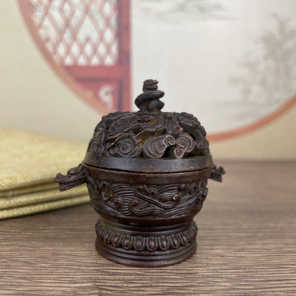 Exquisite Carved Incense Burner - Handcrafted, Rare Art Piece, Perfect Gift