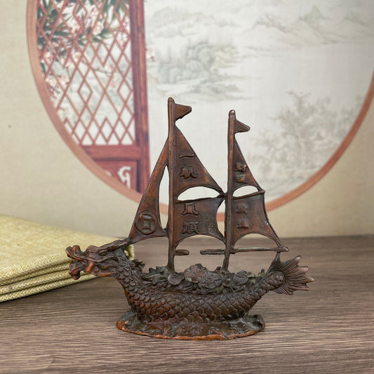 Exquisite Hand-Carved Sailboat Sculpture - Unique Gift for Collectors and Decor Enthusiasts