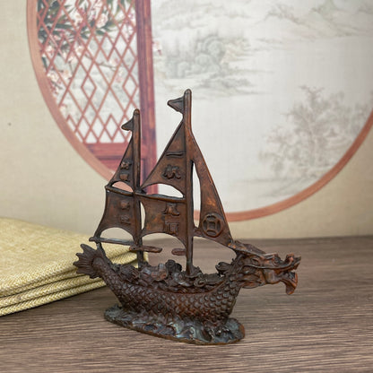 Exquisite Hand-Carved Sailboat Sculpture - Unique Gift for Collectors and Decor Enthusiasts