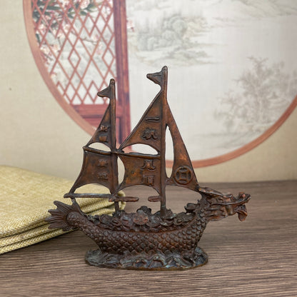 Exquisite Hand-Carved Sailboat Sculpture - Unique Gift for Collectors and Decor Enthusiasts