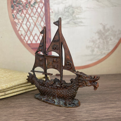 Exquisite Hand-Carved Sailboat Sculpture - Unique Gift for Collectors and Decor Enthusiasts