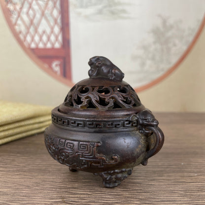 Rare Handmade Tripod Beast Incense Burner - Exquisite Craftsmanship, Unique Gift for Collectors and Decor Enthusiasts