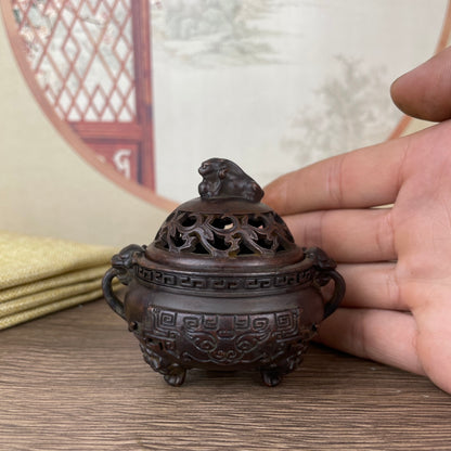 Rare Handmade Tripod Beast Incense Burner - Exquisite Craftsmanship, Unique Gift for Collectors and Decor Enthusiasts