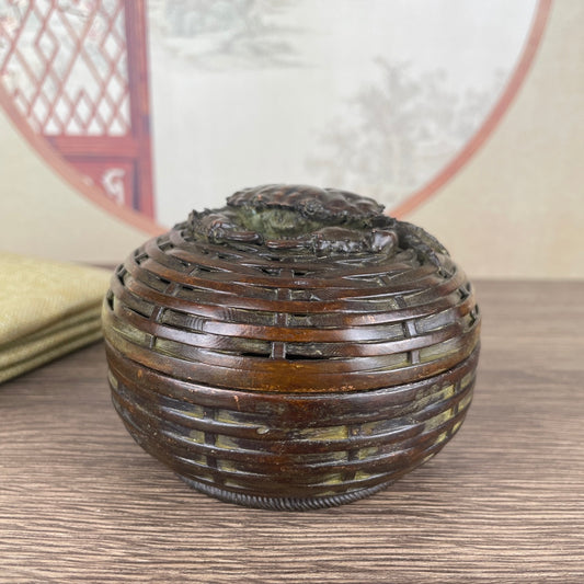 Handcrafted Crab and Cage Incense Burner - Exquisite Art Piece for Home and Office Decor