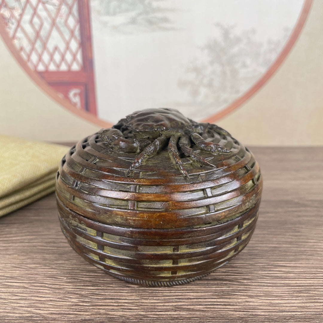 Handcrafted Crab and Cage Incense Burner - Exquisite Art Piece for Home and Office Decor