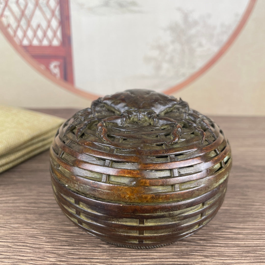 Handcrafted Crab and Cage Incense Burner - Exquisite Art Piece for Home and Office Decor