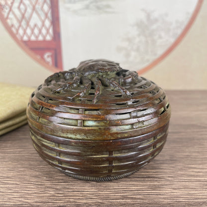 Handcrafted Crab and Cage Incense Burner - Exquisite Art Piece for Home and Office Decor