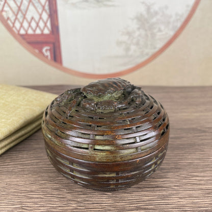 Handcrafted Crab and Cage Incense Burner - Exquisite Art Piece for Home and Office Decor