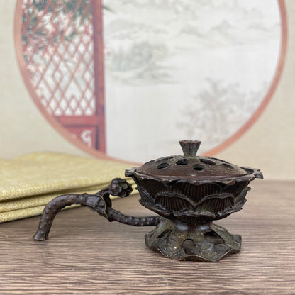 Handcrafted Lotus Incense Burner - Exquisite Craftsmanship, Unique Gift for Collectors and Decor Enthusiasts