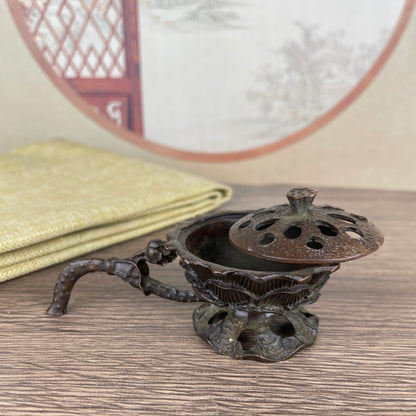 Handcrafted Lotus Incense Burner - Exquisite Craftsmanship, Unique Gift for Collectors and Decor Enthusiasts