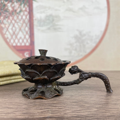 Handcrafted Lotus Incense Burner - Exquisite Craftsmanship, Unique Gift for Collectors and Decor Enthusiasts