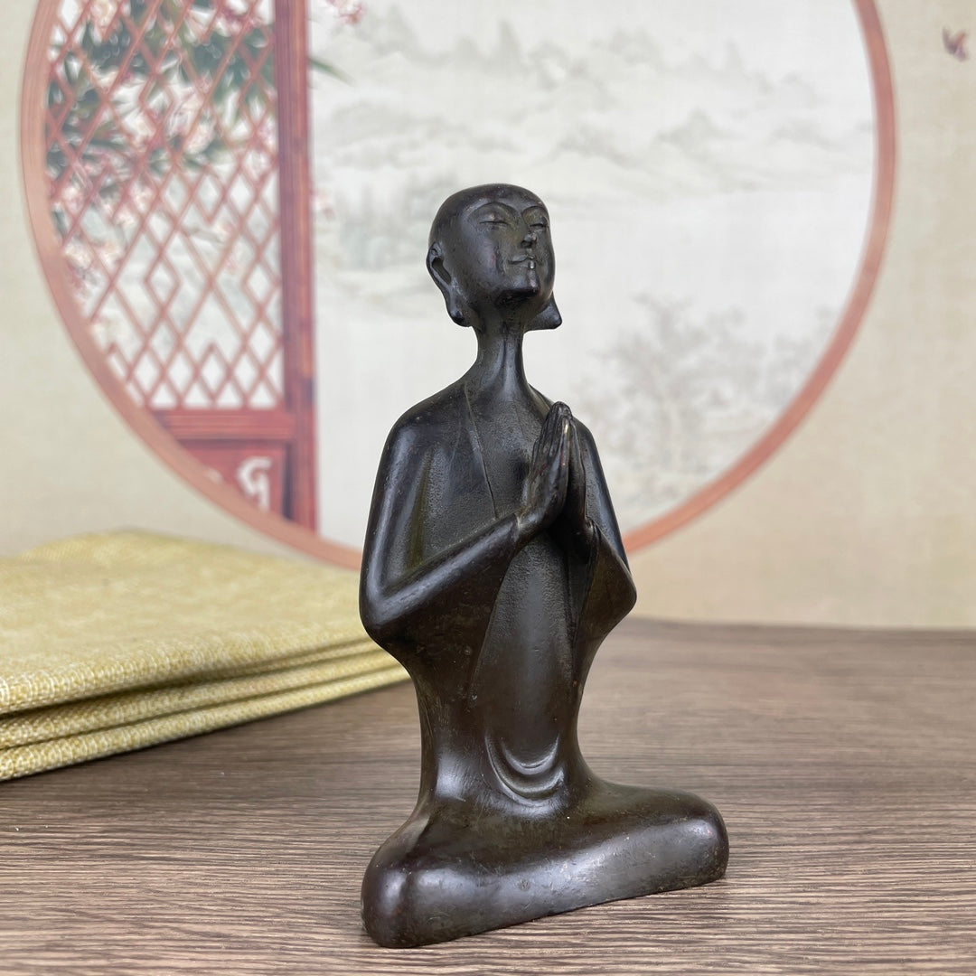 Exquisite Handcrafted Rare Meditating Monk Statue - Unique Gift & Art Piece