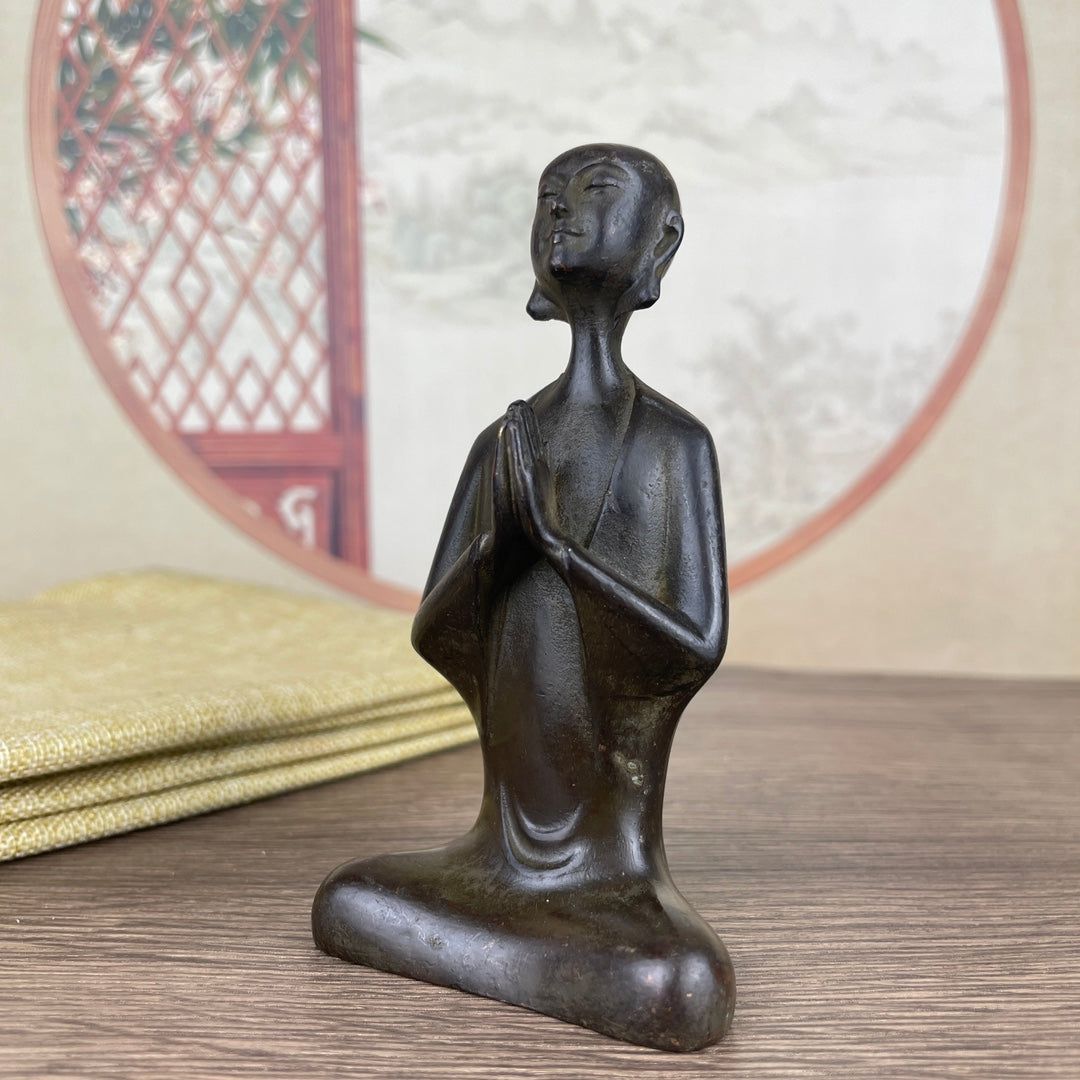 Exquisite Handcrafted Rare Meditating Monk Statue - Unique Gift & Art Piece