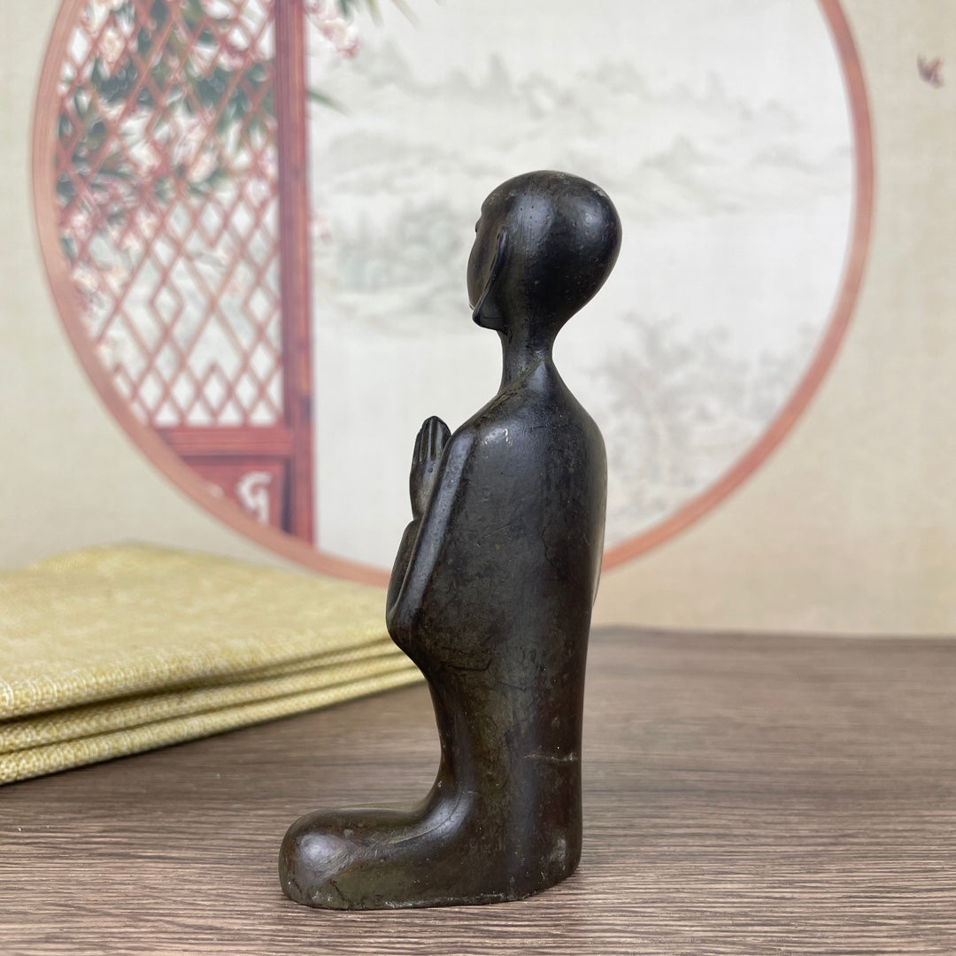 Exquisite Handcrafted Rare Meditating Monk Statue - Unique Gift & Art Piece