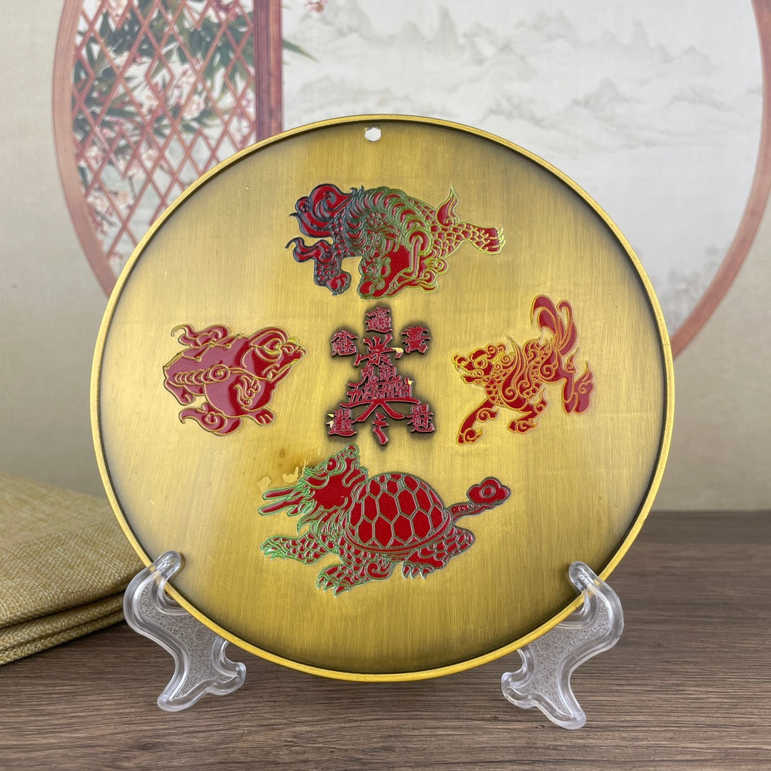 Exquisite Hand-Painted Five Gods Plate - Rare Unique Gift