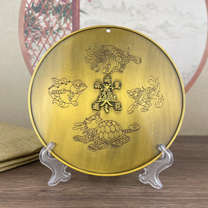 Five-Way Fortune God Plate - Exquisite Handmade Art Piece, Unique Gift & Collectible