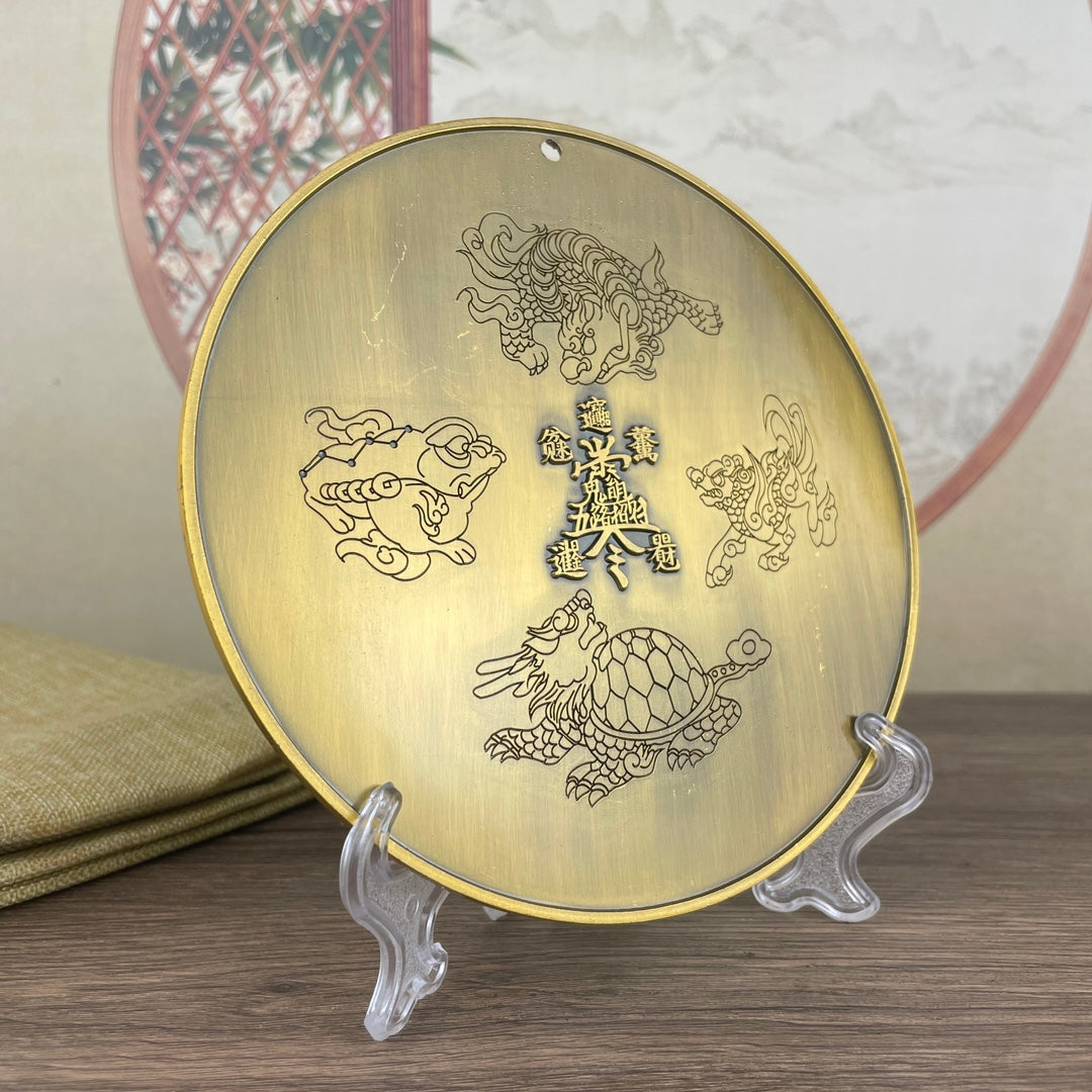 Five-Way Fortune God Plate - Exquisite Handmade Art Piece, Unique Gift & Collectible