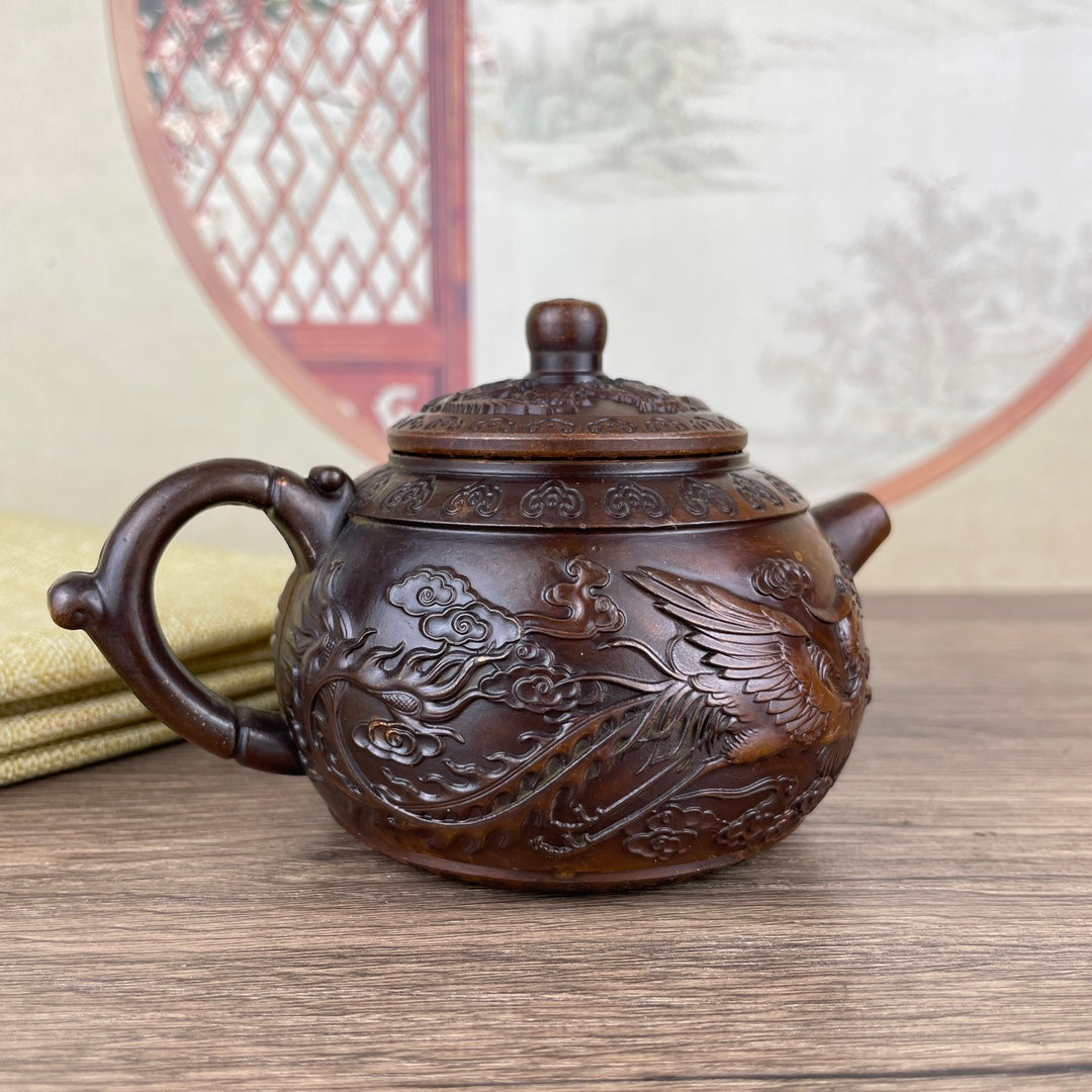 Exquisite Handcrafted Dragon and Phoenix Teapot - Unique Gift for Collectors and Decor Enthusiasts