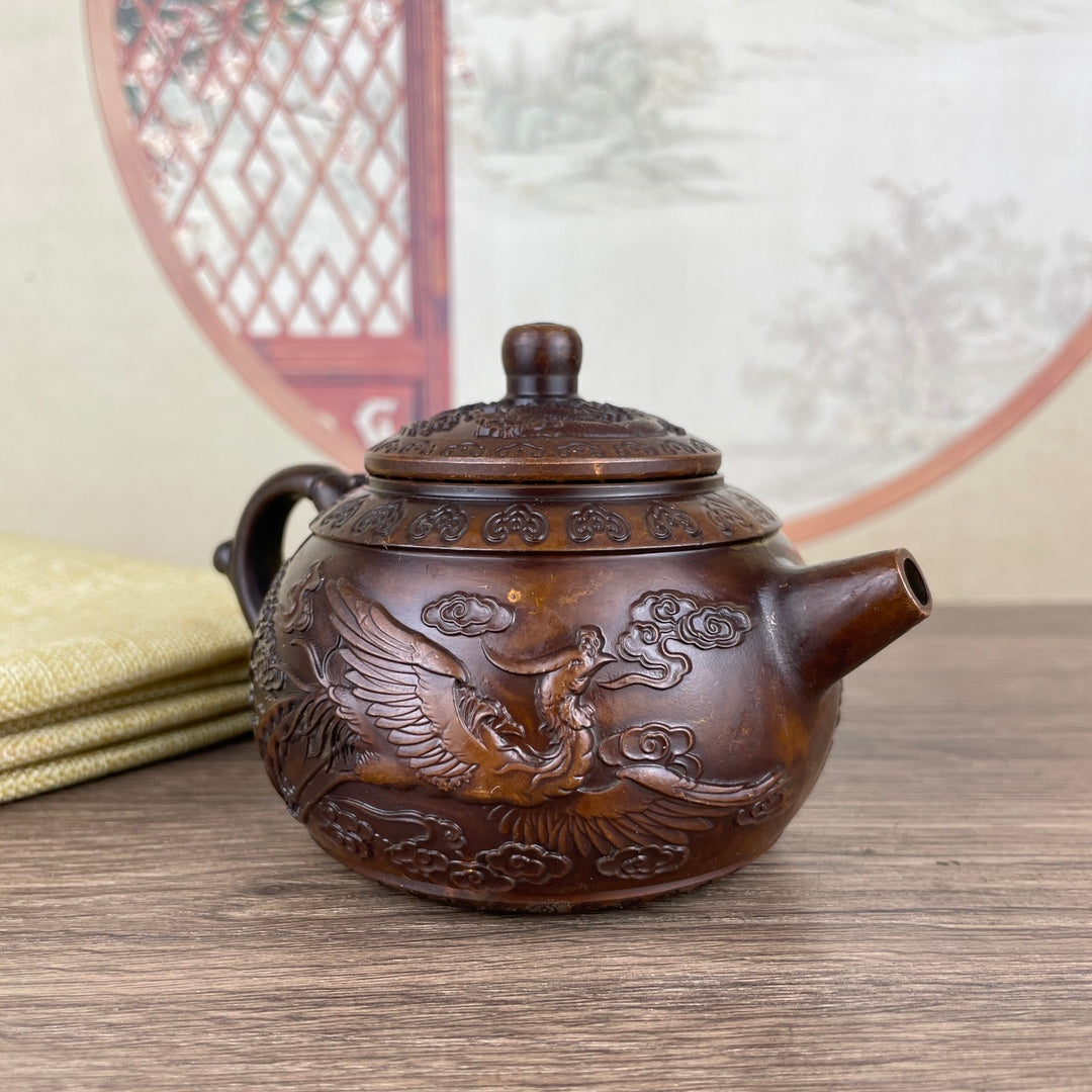 Exquisite Handcrafted Dragon and Phoenix Teapot - Unique Gift for Collectors and Decor Enthusiasts