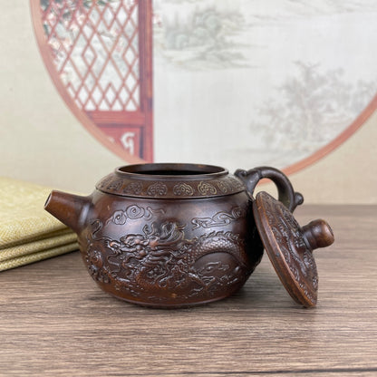 Exquisite Handcrafted Dragon and Phoenix Teapot - Unique Gift for Collectors and Decor Enthusiasts