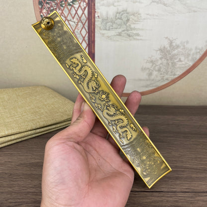 Carved Double Dragon Incense Holder & Paperweight - Exquisite Craftsmanship & Unique Artwork, Perfect for Home and Office Decor