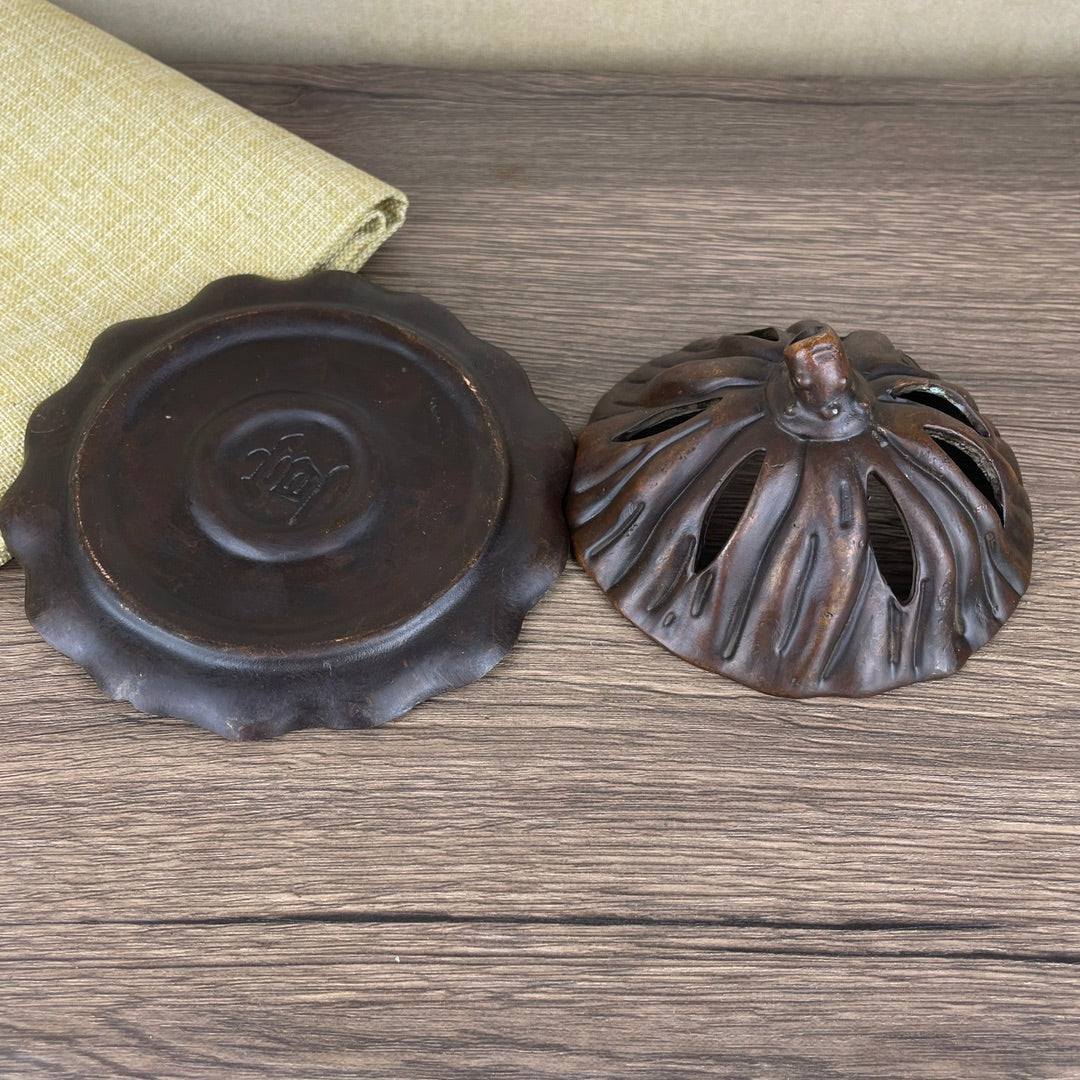 Handcrafted Lotus Leaf Incense Burner - Exquisite Craftsmanship, Unique Gift