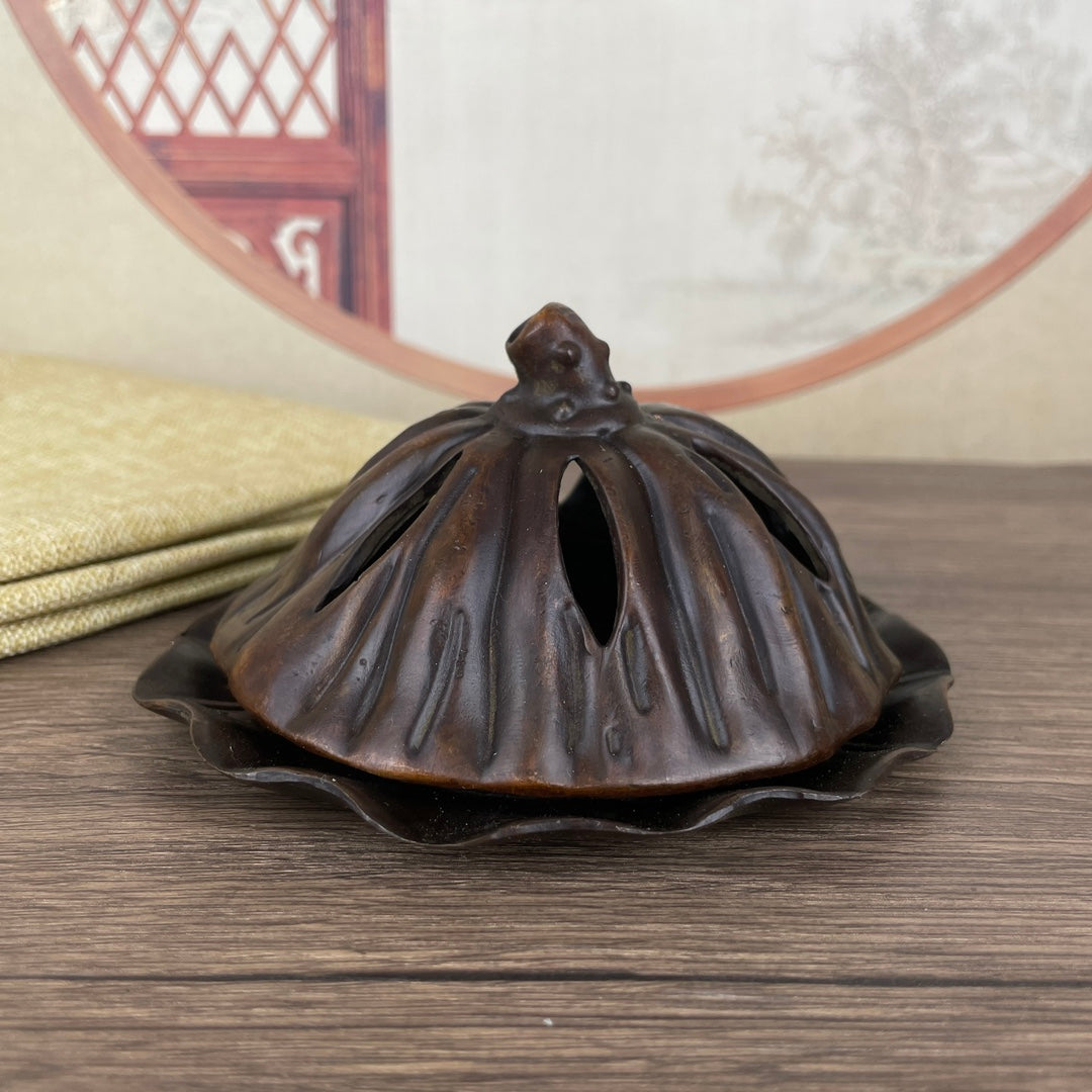 Handcrafted Lotus Leaf Incense Burner - Exquisite Craftsmanship, Unique Gift