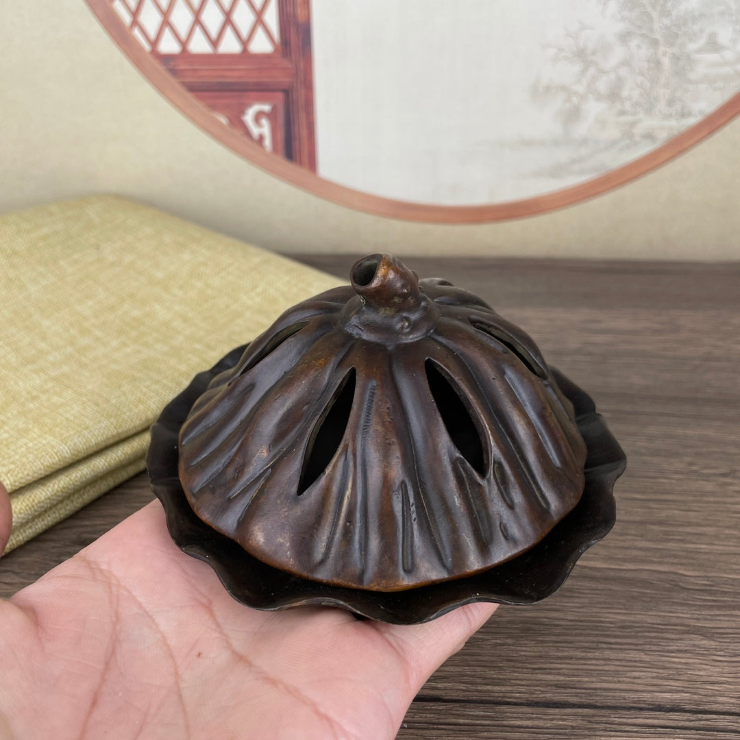 Handcrafted Lotus Leaf Incense Burner - Exquisite Craftsmanship, Unique Gift