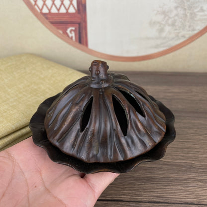 Handcrafted Lotus Leaf Incense Burner - Exquisite Craftsmanship, Unique Gift