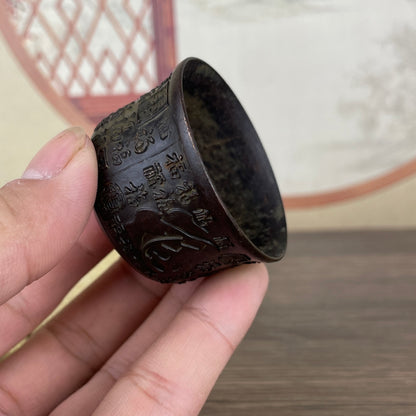 Exquisitely Carved "Hundred Blessings" Cup - Master Craftsmanship, Unique Gift, Rare Collectible