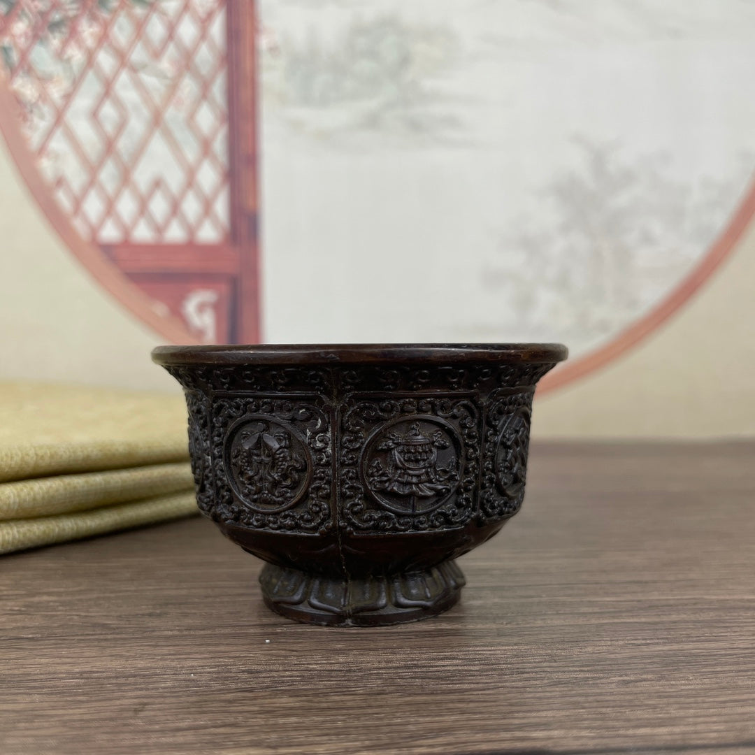 Exquisite Carved Ba Bao Cup - Handcrafted Art Piece for Collectors and Decor Enthusiasts