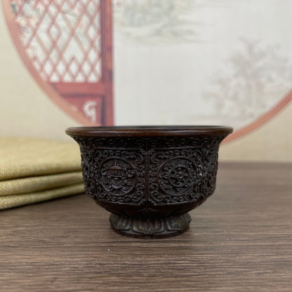 Exquisite Carved Ba Bao Cup - Handcrafted Art Piece for Collectors and Decor Enthusiasts