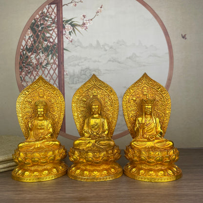 Three Hand-Carved Buddha Statues - Rare Art Pieces, Unique Gifts