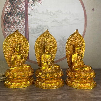 Three Hand-Carved Buddha Statues - Rare Art Pieces, Unique Gifts