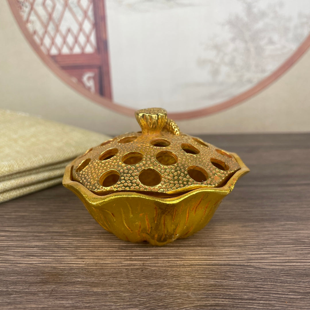 Exquisitely Carved Lotus Pod Incense Burner - Handcrafted Masterpiece, Unique Gift