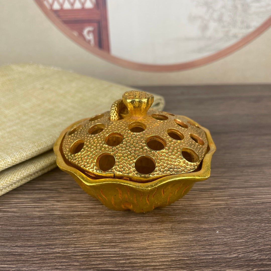 Exquisitely Carved Lotus Pod Incense Burner - Handcrafted Masterpiece, Unique Gift