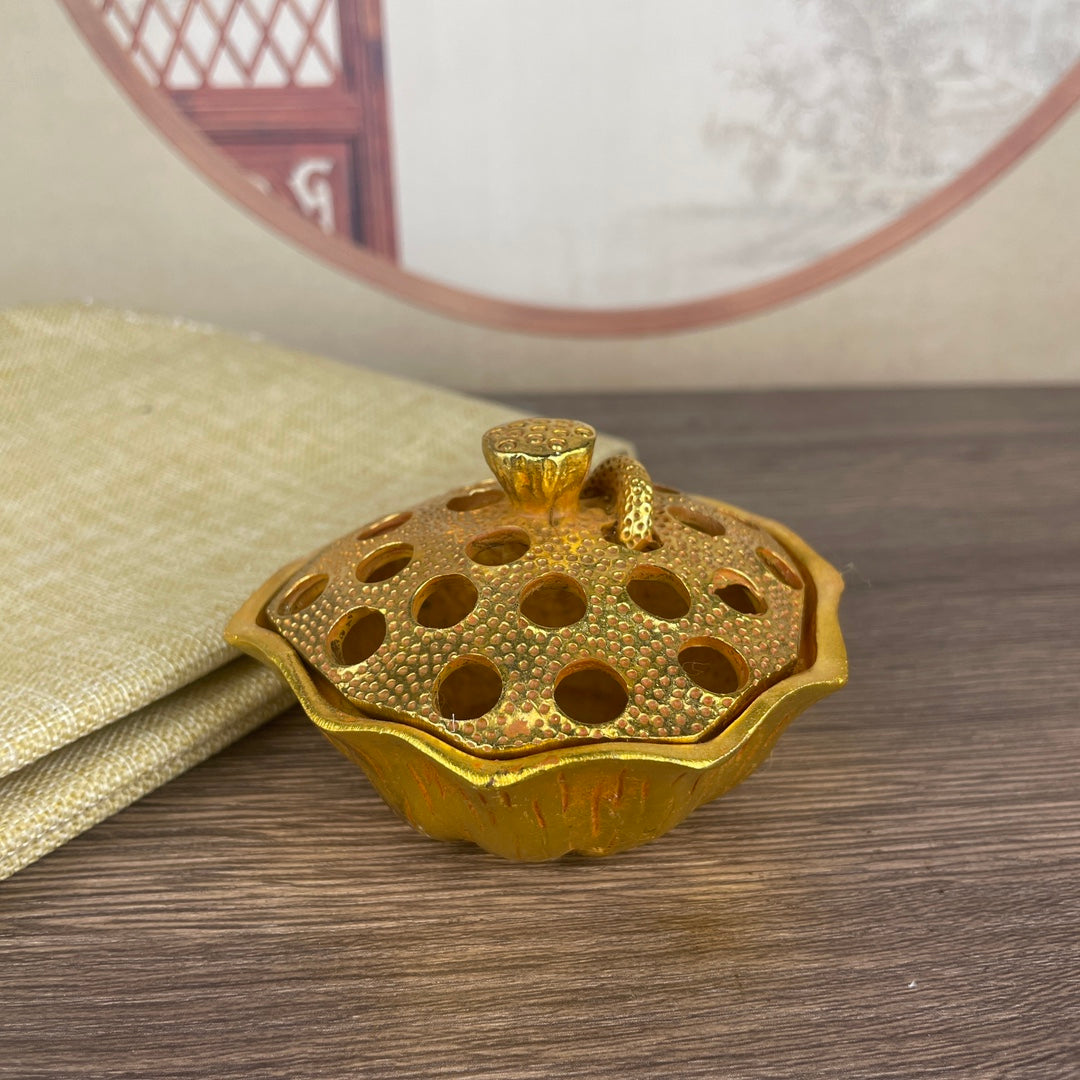 Exquisitely Carved Lotus Pod Incense Burner - Handcrafted Masterpiece, Unique Gift