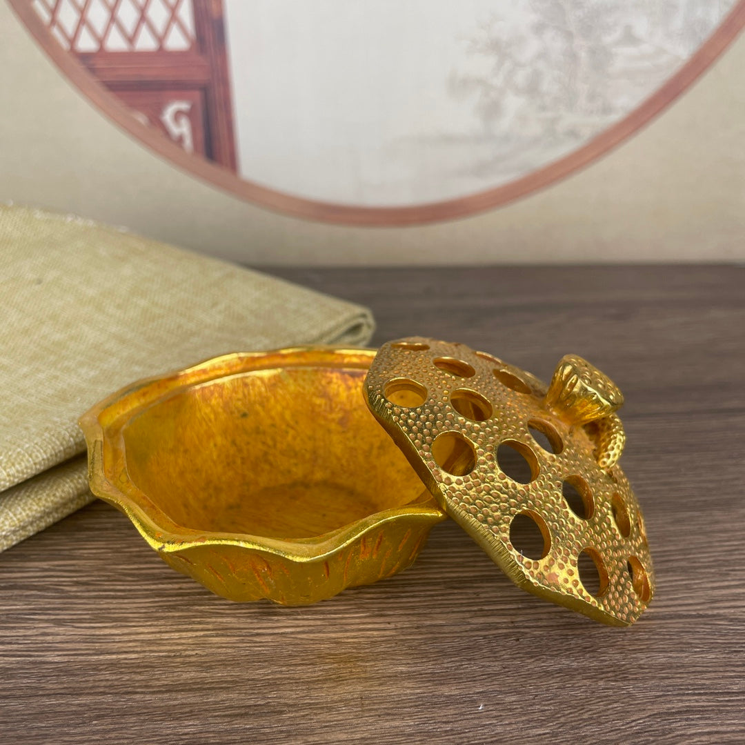 Exquisitely Carved Lotus Pod Incense Burner - Handcrafted Masterpiece, Unique Gift