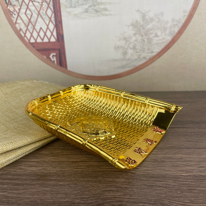 Handcrafted Golden Toad Dustpan Desk Ornament - Exquisite Decor Piece