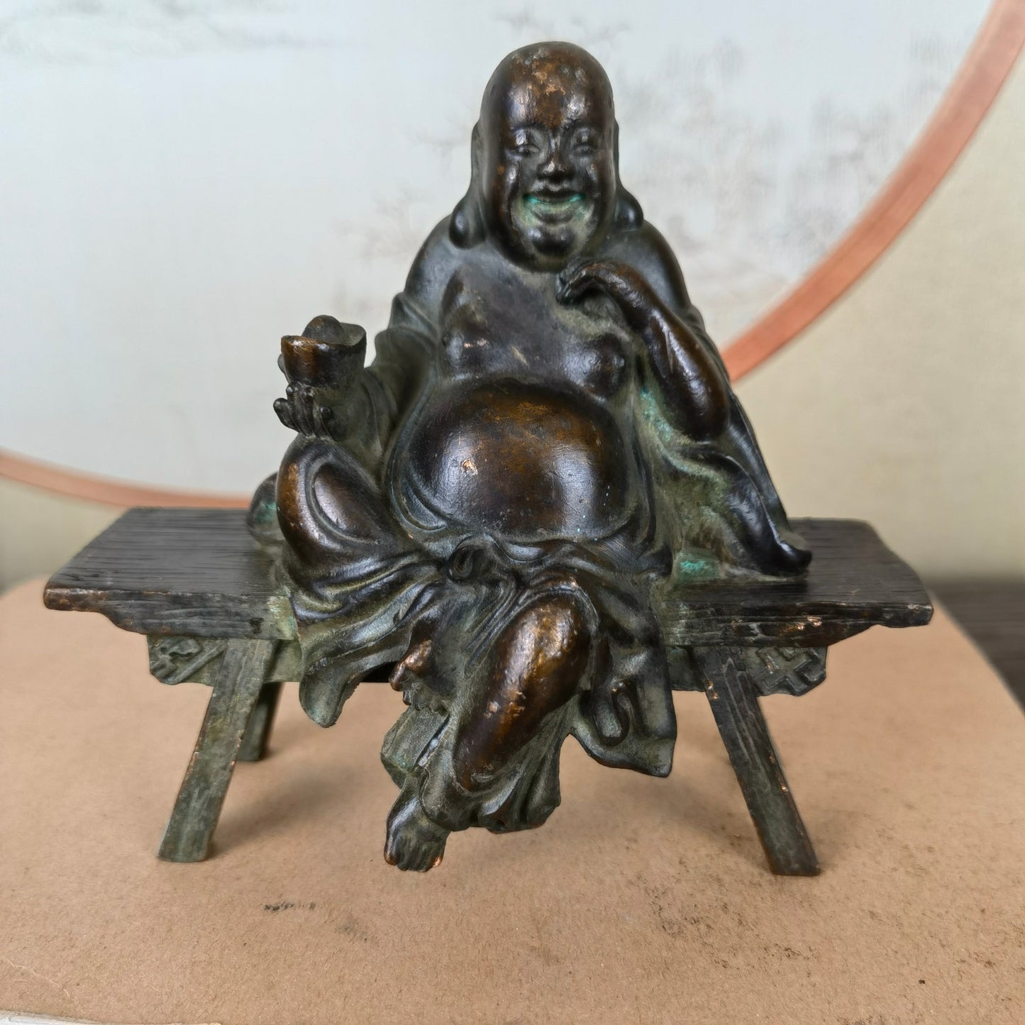 Large Seated Laughing Buddha Statue - Handcrafted, Rare, Exquisite Craftsmanship, Unique Gift