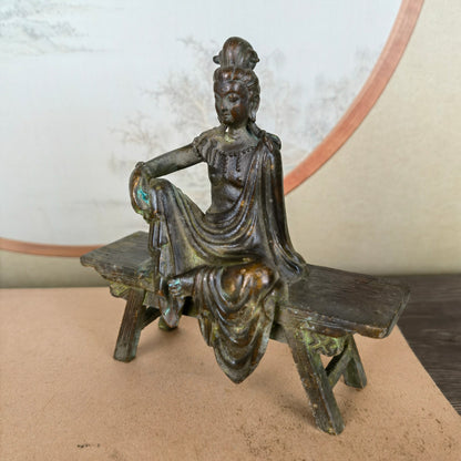 Handcrafted Guanyin Buddha Statue on Bench - Exquisite Craftsmanship, Unique Gift, Rare Collectible