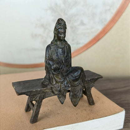 Mastercrafted Small Seated Kuan Yin Buddha Statue - Unique Gift and Collectible