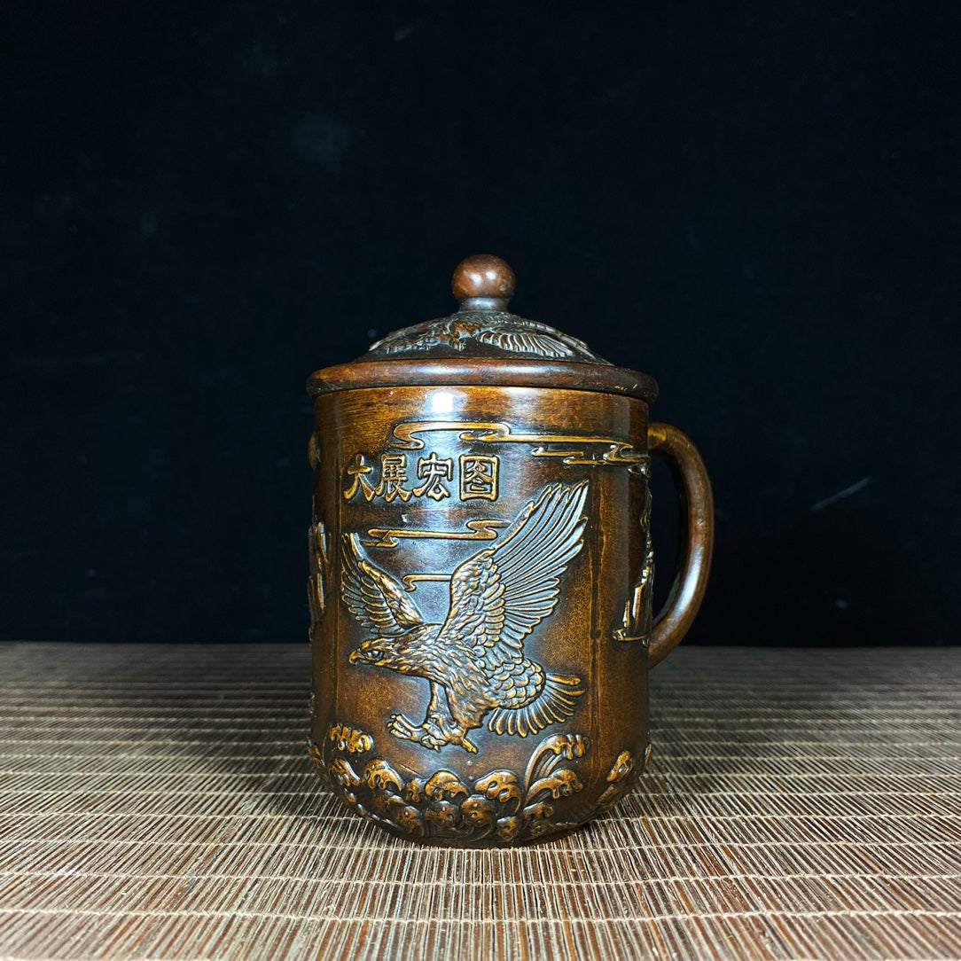 Exquisite Handcrafted Pure Copper Relief Tea Jar - A Unique Gift and Rare Collectible