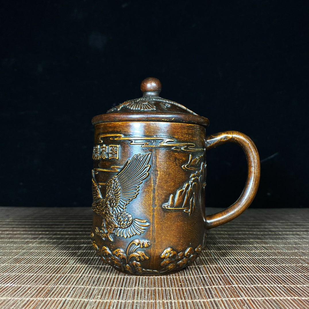 Exquisite Handcrafted Pure Copper Relief Tea Jar - A Unique Gift and Rare Collectible