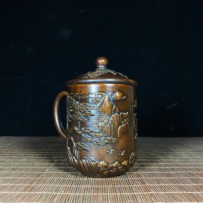 Exquisite Handcrafted Pure Copper Relief Tea Jar - A Unique Gift and Rare Collectible