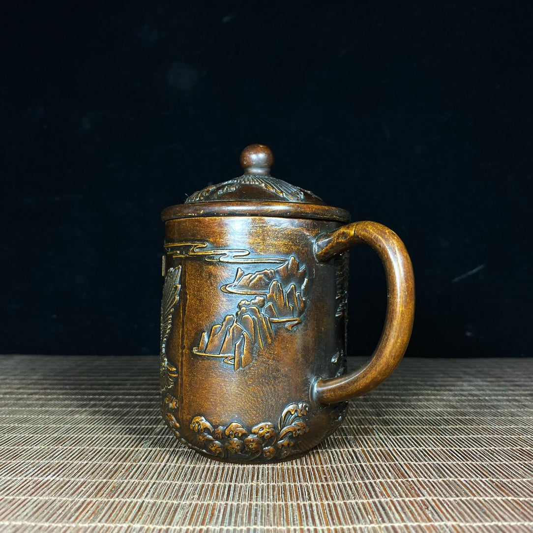 Exquisite Handcrafted Pure Copper Relief Tea Jar - A Unique Gift and Rare Collectible