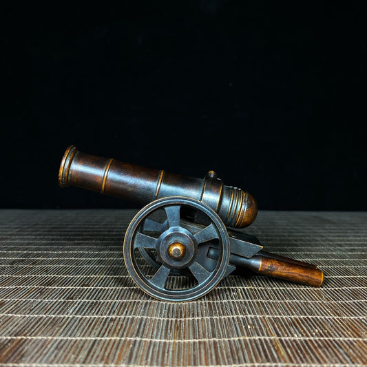 Mastercrafted Pure Copper Cannon Sculpture - Desktop Decor Collectible