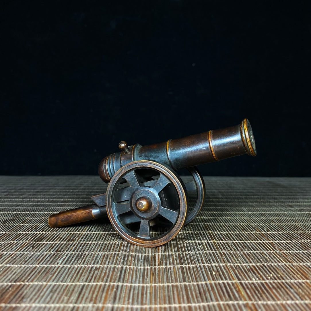 Mastercrafted Pure Copper Cannon Sculpture - Desktop Decor Collectible